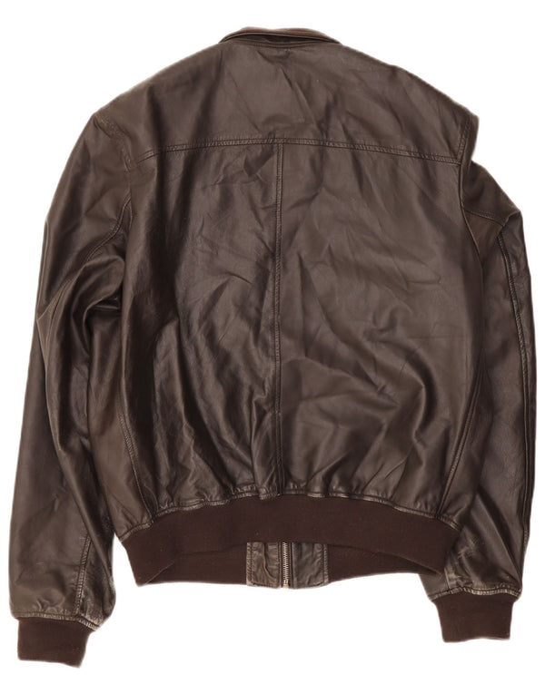Jachetă de piele vintage pentru bărbați UK 42 XL maro