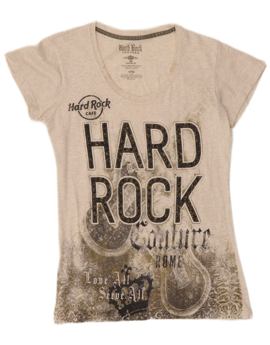 HARD ROCK CAFE Fete Roma Tricou Grafic Top 13-14 Ani Medium Gri