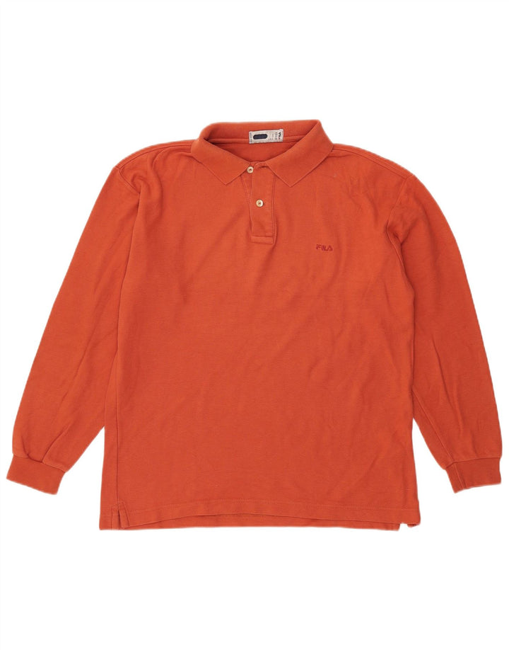 Tricou polo cu mânecă lungă pentru bărbați Fila IT 48 portocaliu mediu