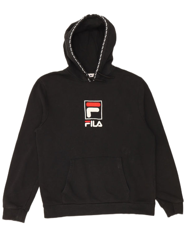 Pulover Fila pentru bărbați cu capota XL, negru, bumbac