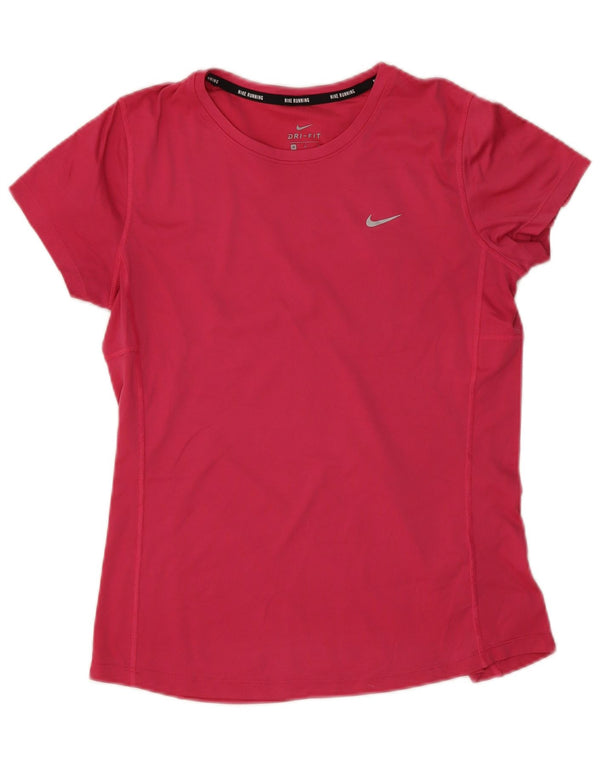 Tricou pentru alergare Nike Dri Fit pentru femei Top UK 14 Poliester roz mediu
