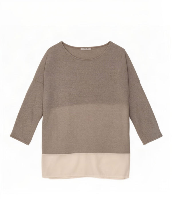 Top cu tunică supradimensionată pentru femei Zara UK 14 Medium Gri Colorblock