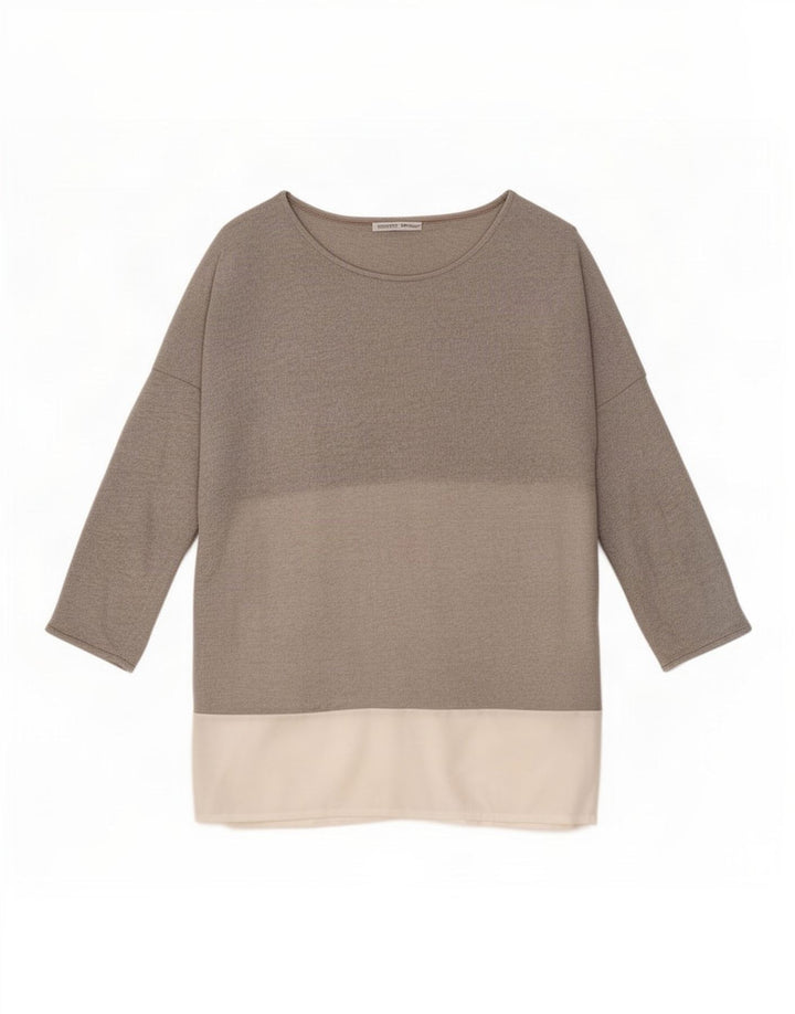 Top cu tunică supradimensionată pentru femei Zara UK 14 Medium Gri Colorblock