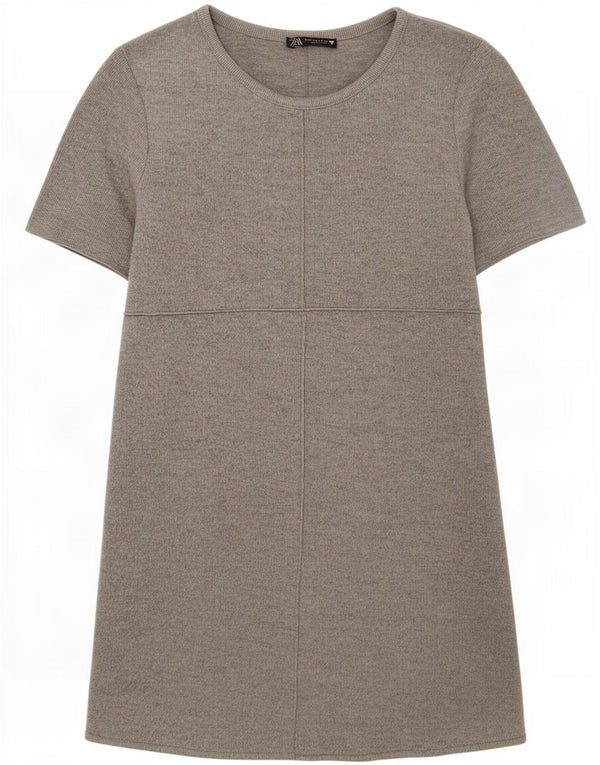 Rochie tricou pentru femei Zara UK 8 Small Gri Poliester