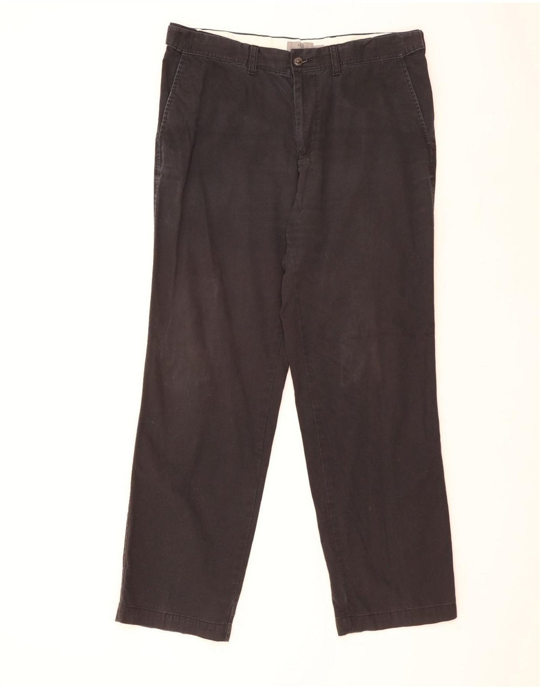 Pantaloni chino obișnuiți pentru bărbați Marks & Spencer L36 L31 bumbac negru