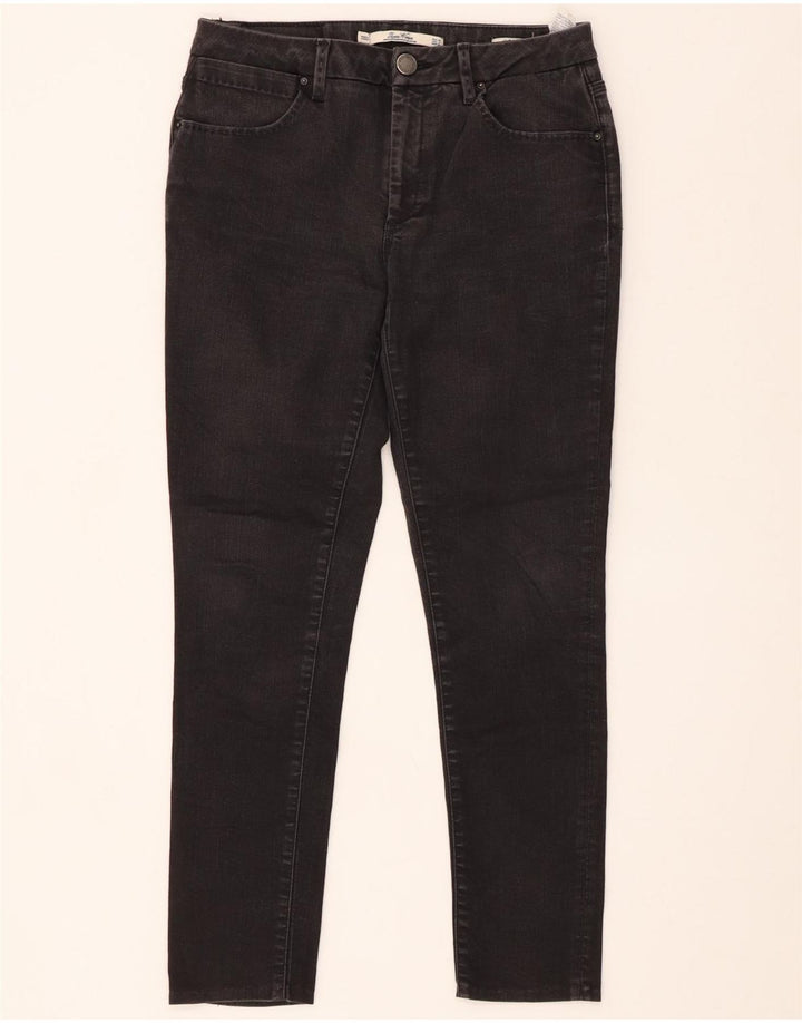 Blugi ZARA pentru femei Crop Slim EU 38 Small W28 L26 Bumbac negru