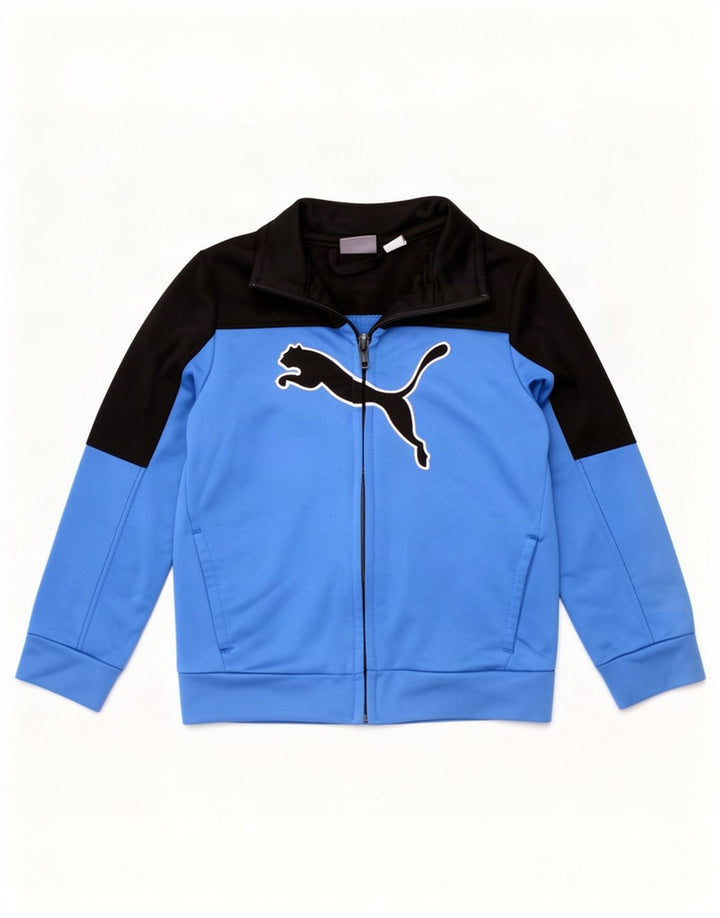 Jachetă de top pentru trening Puma pentru băieți, 2-3 ani, albastru, poliester color bloc