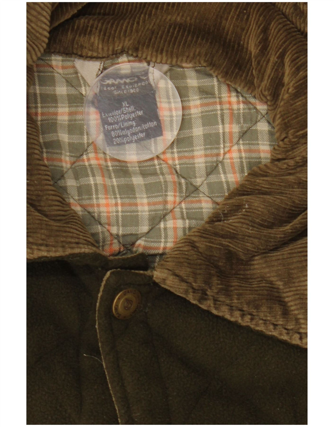 Jachetă matlasată din lână vintage pentru bărbați UK 42 XL Kaki Poliester