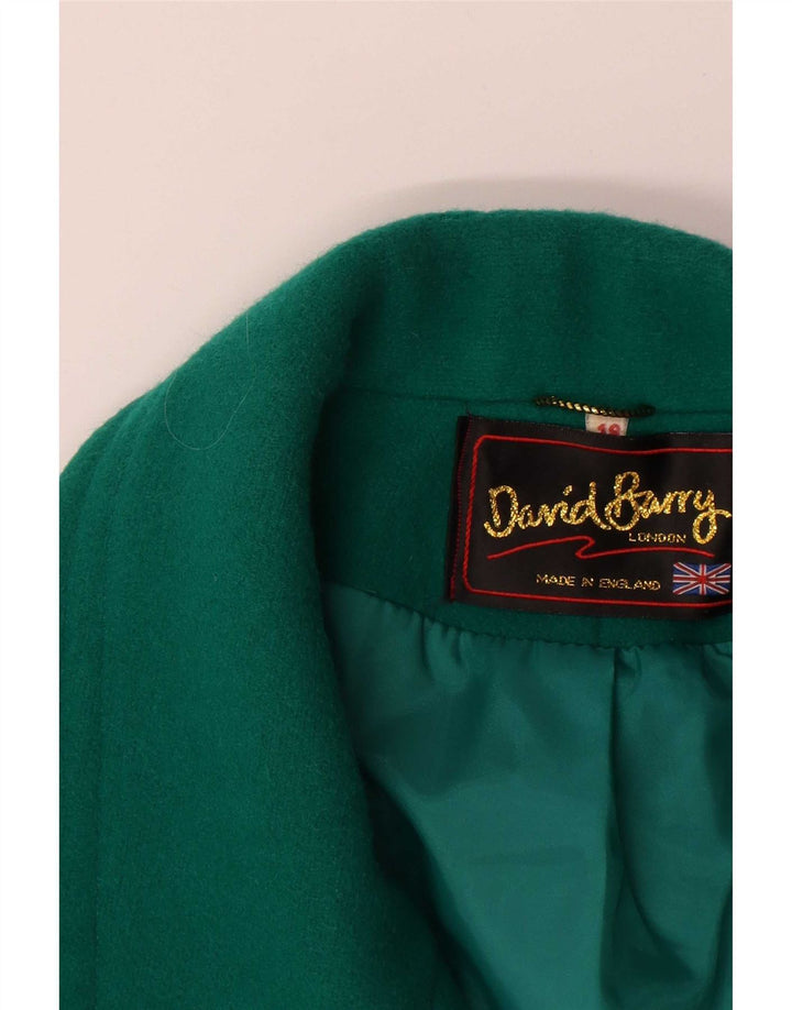 David Barry Palton cu 3 nasturi pentru femei UK 18 XL Verde Lână nouă