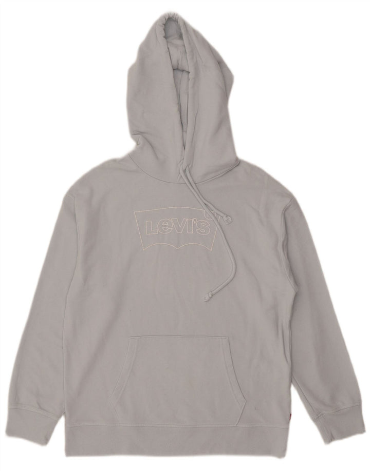 Pulover Levi's pentru damă cu capota cu grafică UK 14, bumbac albastru mediu