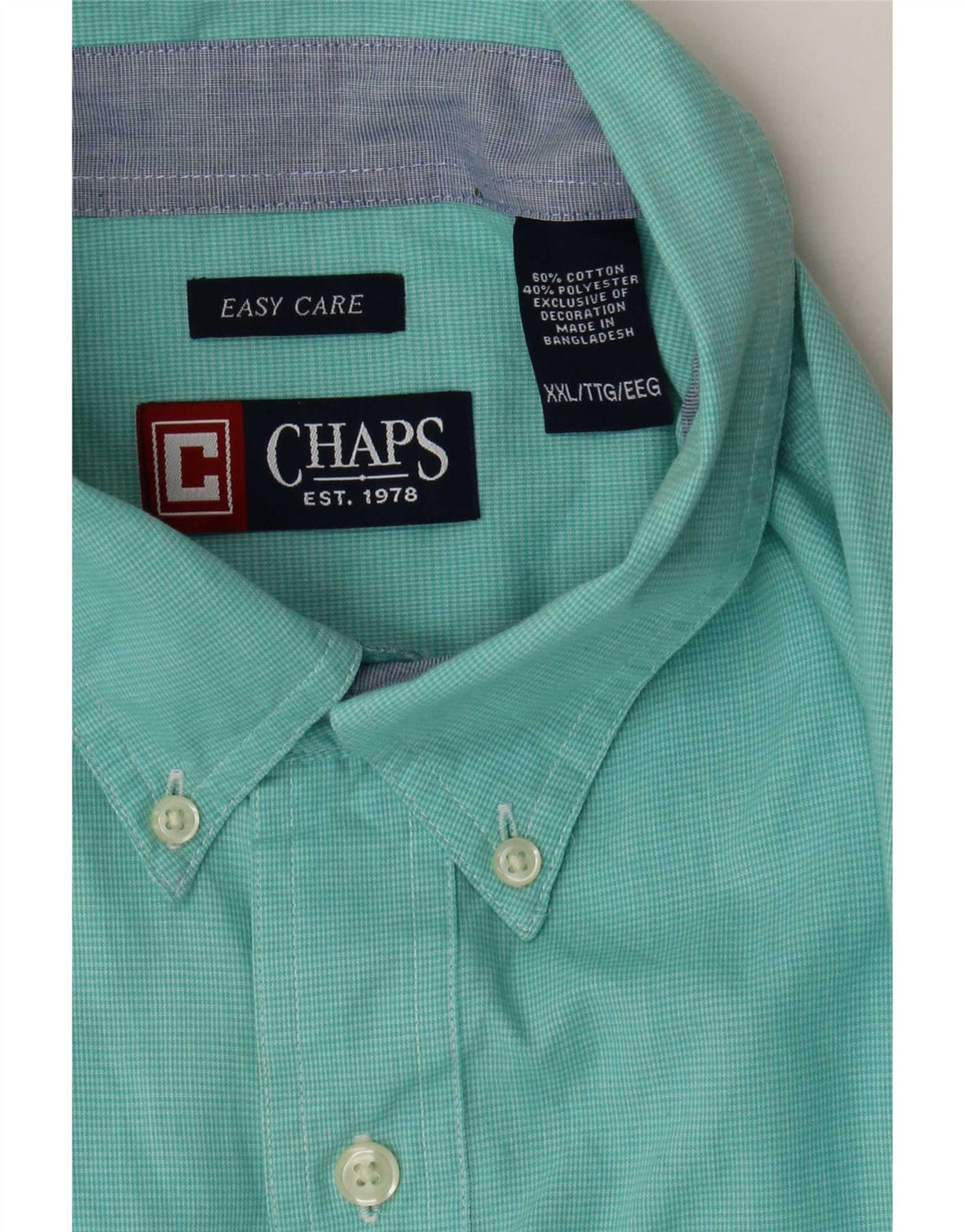 Cămașă pentru bărbați Chaps 2XL din bumbac turcoaz Houndstooth