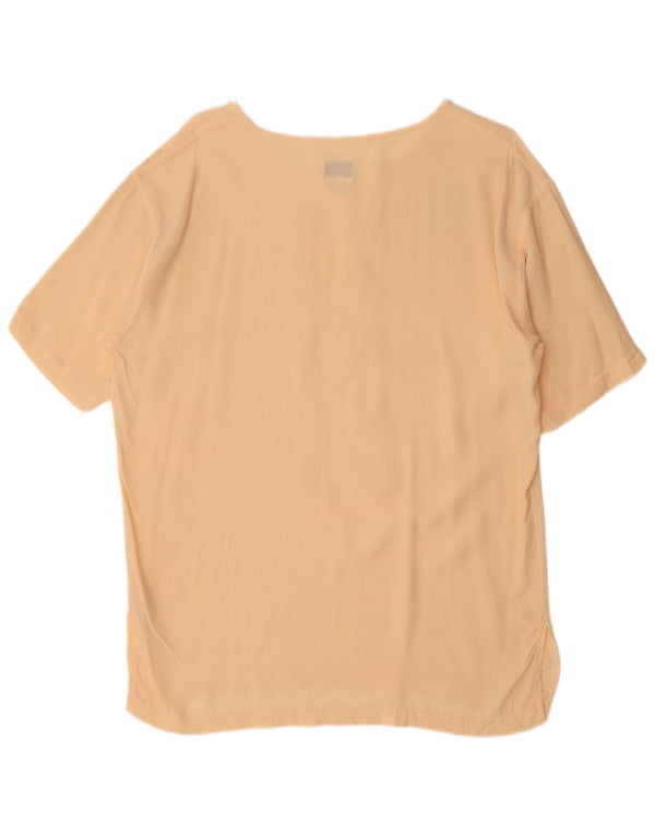 Bluză cu grafică pentru femei Moschino UK 14 Acetat galben mediu