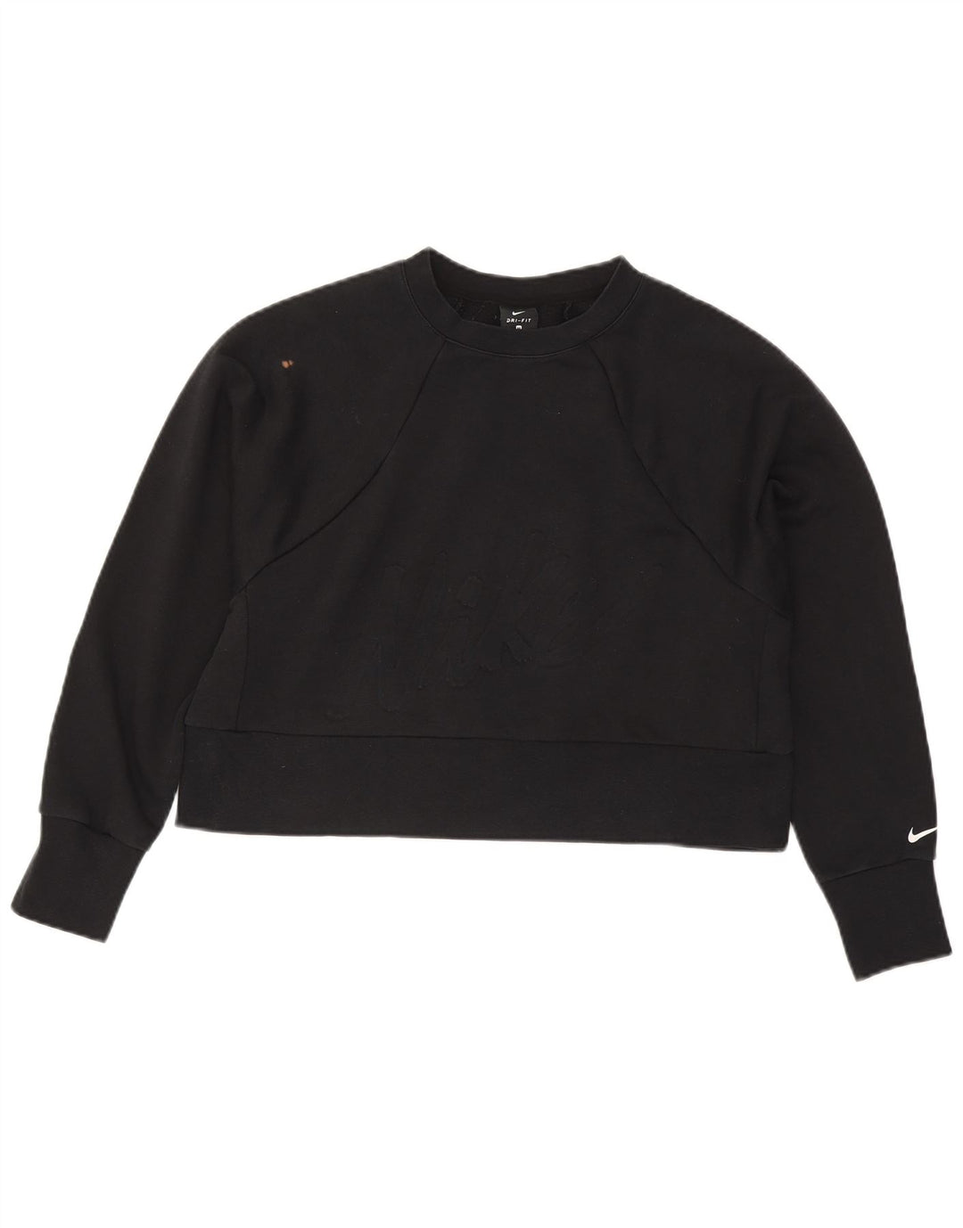 Pulover Nike Crop Graphic pentru femei UK 14 Poliester mediu negru