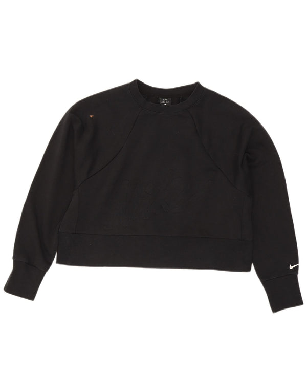 Pulover Nike Crop Graphic pentru femei UK 14 Poliester mediu negru