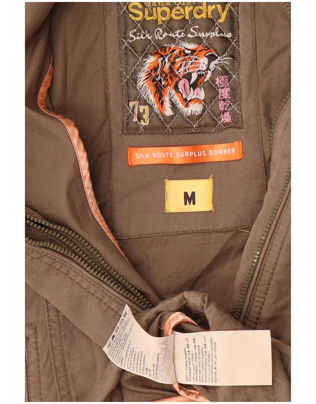 Jachetă bomber cu mâneci 3/4 Superdry pentru femei UK 14 Medium Gri Tencel