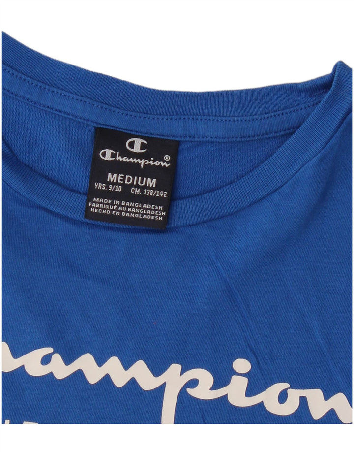 Tricou grafic CHAMPION Băieți Top 9-10 Ani Mediu Albastru