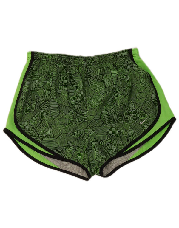 Pantaloni scurți sport Nike Dri Fit pentru femei UK 14 Medium Green Geometric Poliester