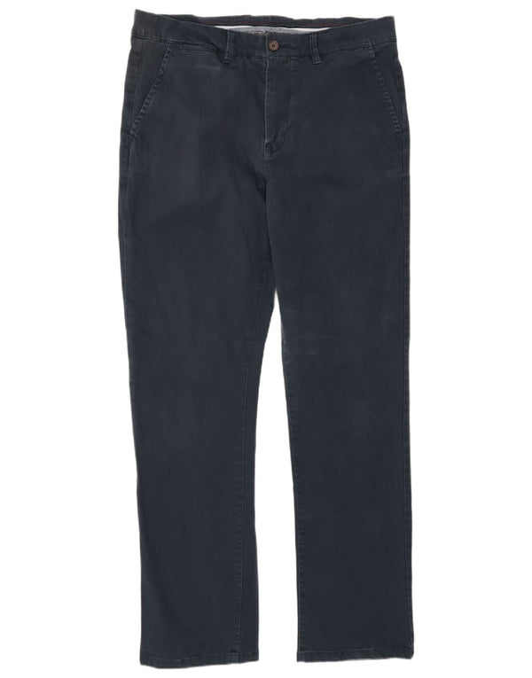 CREW CLOTHING Pantaloni chino drepți pentru bărbați L34 L32 bleumarin