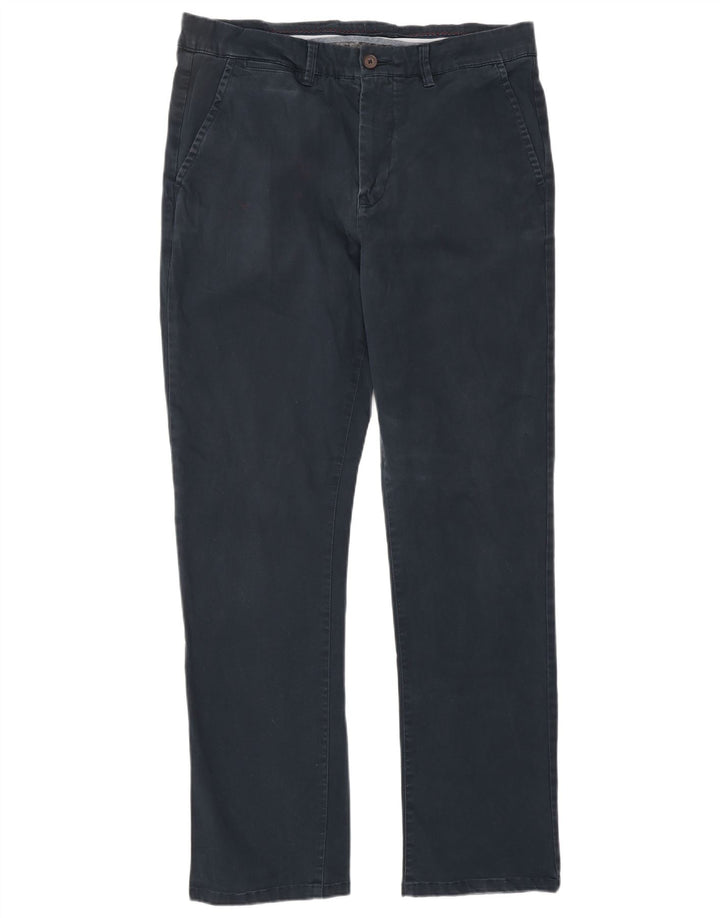 CREW CLOTHING Pantaloni chino drepți pentru bărbați L34 L32 bleumarin