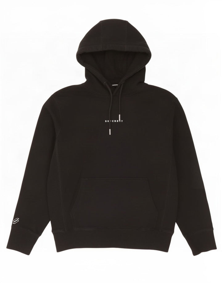 Pulover Superdry pentru bărbați, bumbac mediu negru