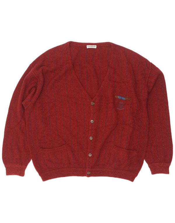 Pulover Cardigan pentru bărbați Cacharel EU 56 2XL Burgundy Cașmir cu dungi