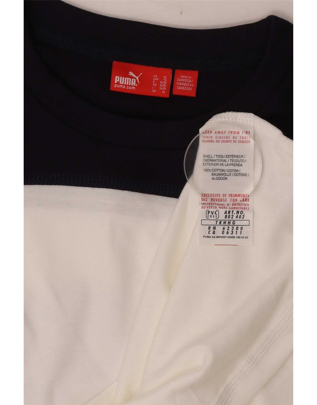 Tricou cu mânecă lungă Puma pentru bărbați, alb, color bloc, bumbac