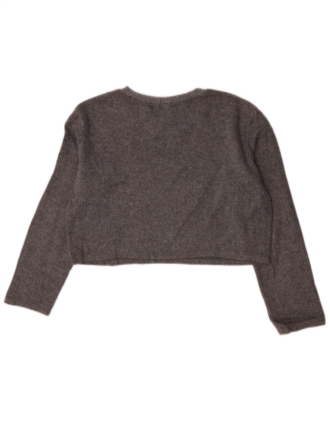 Crop Top pentru femei Zara cu mânecă lungă UK 10 mic bumbac gri