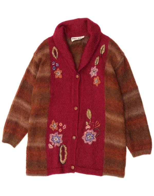 Pulover cardigan cu paragate cu grafic pentru femei Niki Line UK 18 XL maro cu dungi