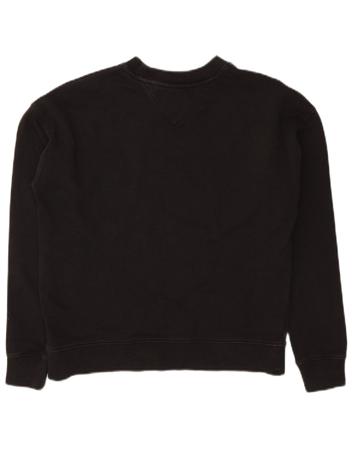 Pulover oversize crop Tommy Hilfiger pentru femei UK 10 Mic Negru
