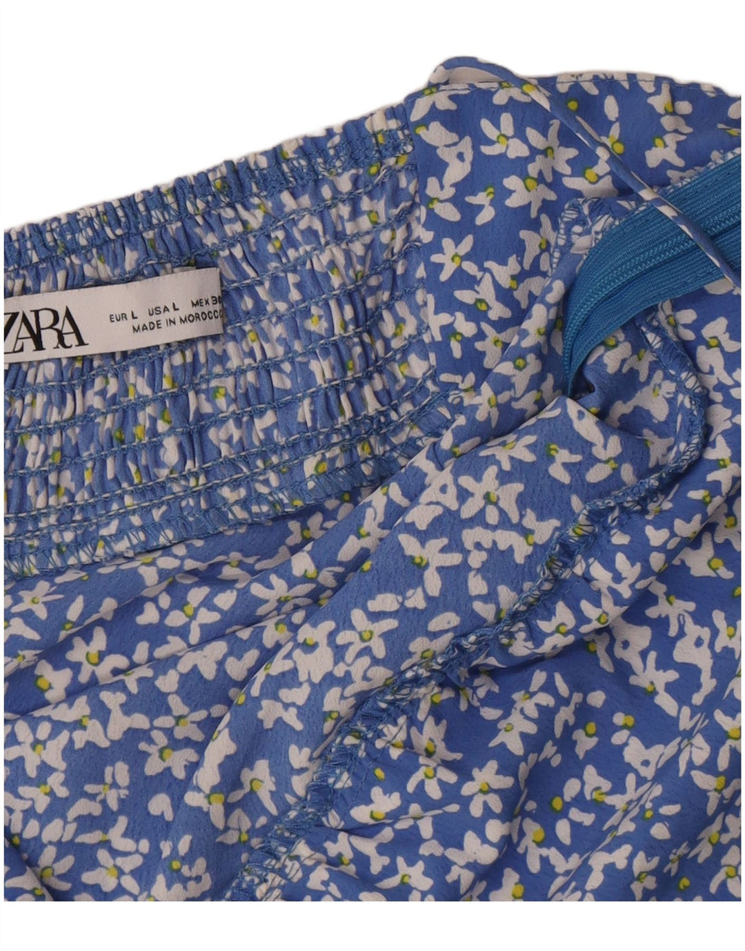 Rochie de soare pentru femei Zara UK 14 mare, albastru, floral, poliester