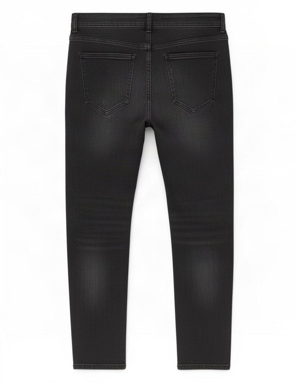 Blugi skinny distressed pentru bărbați Zara EU 42 Large W32 L29 Bumbac negru