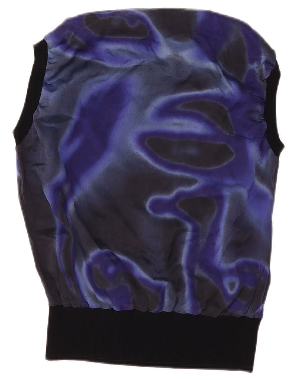 Bluză fără mâneci pentru femei Trussardi UK 16, mare, bleumarin, mătase colorată