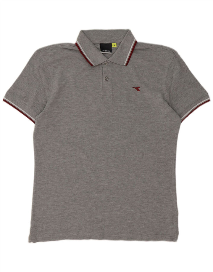Cămașă polo Diadora pentru bărbați, cu formă regulată, din bumbac gri mediu