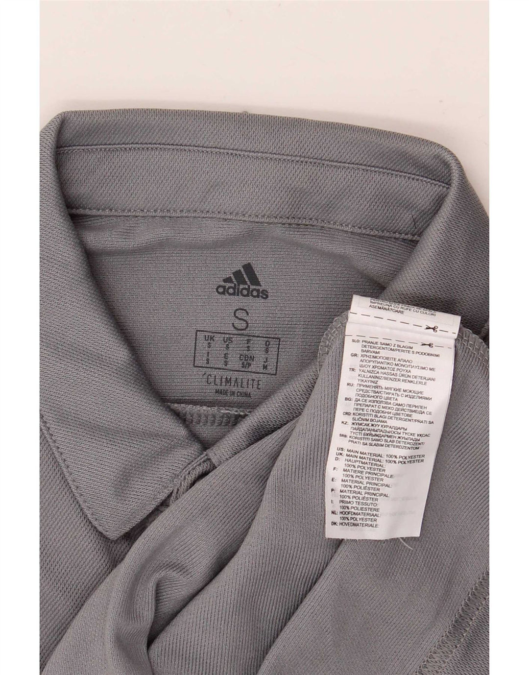 Tricou polo Adidas Climalite pentru bărbați, gri mic, poliester color bloc
