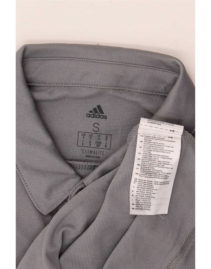 Tricou polo Adidas Climalite pentru bărbați, gri mic, poliester color bloc