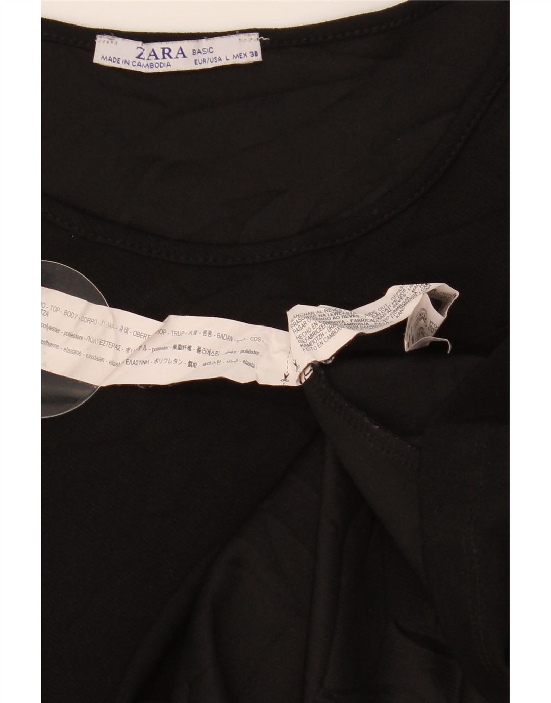 Rochie ZARA pentru femei cu mâneci 3/4 din poliester mare negru UK 14
