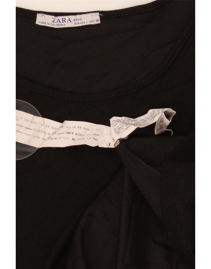 Rochie ZARA pentru femei cu mâneci 3/4 din poliester mare negru UK 14