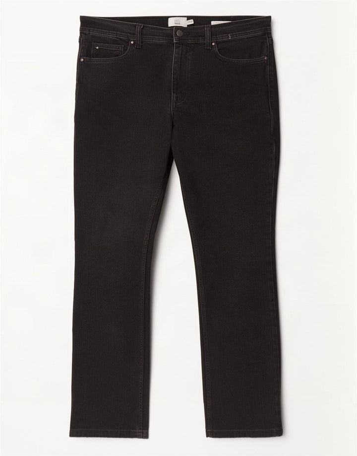 Blugi drepți obișnuiți pentru bărbați Marks & Spencer W36 L31 bumbac negru
