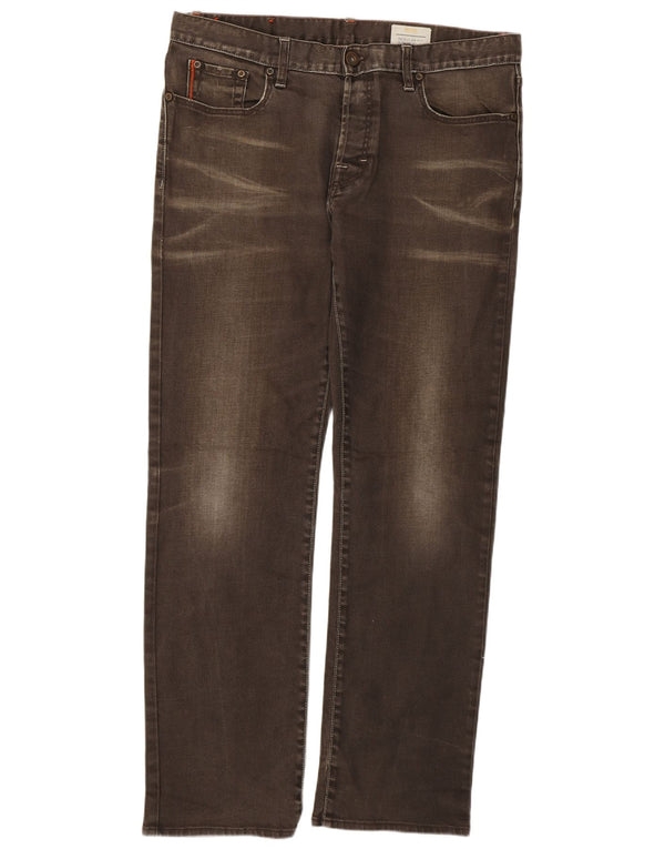 Blugi drepti pentru bărbați Hugo Boss, cu ajustare normală, L38 L34, bumbac gri