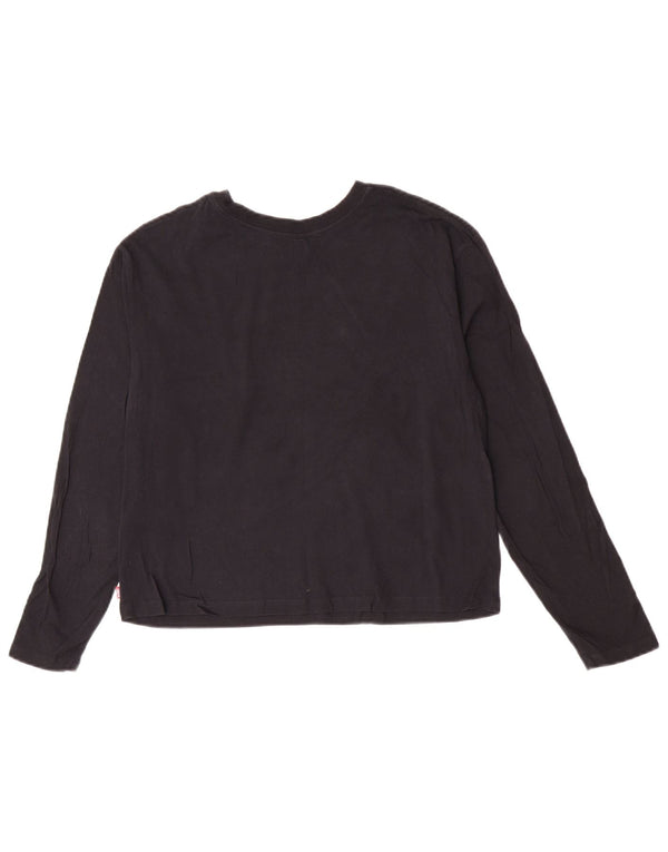 Levi's Fete Crop Graphic Top Maneca Lunga 15-16 Ani Bleumarin Bumbac