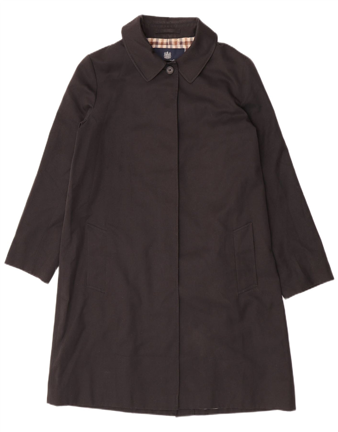 Pardesiu Aquascutum pentru femei UK 14, mare, negru, poliester