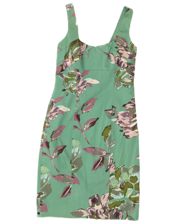 Rochie de teacă fără mâneci pentru femei Coast UK 10, bumbac floral, verde, mic