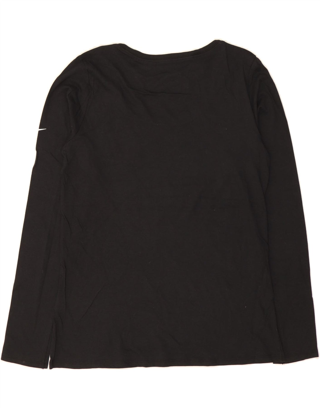 NIKE Womens Graphic Top Long Sleeve UK 14 Medium Black Polyester Vintage Nike and Second-Hand Nike from Messina Hembry 