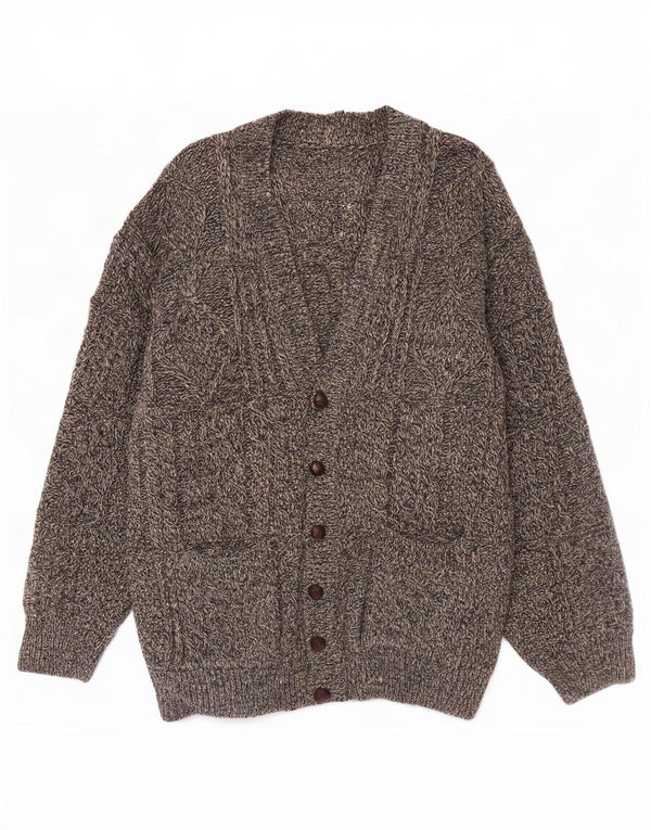 Cardigan Vintage pentru bărbați, 2XL, lână gri cu pete