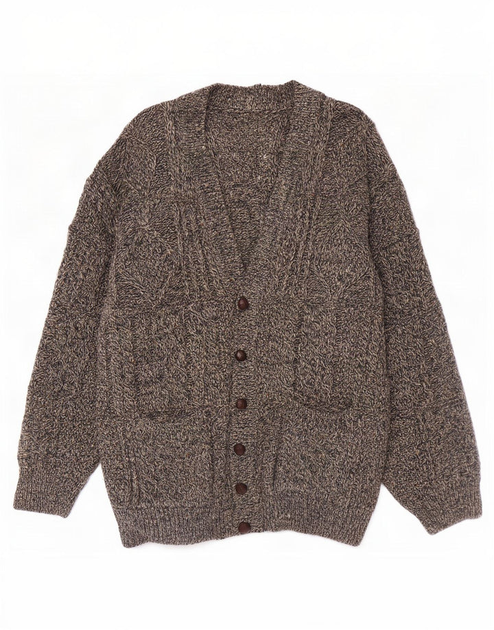 Cardigan Vintage pentru bărbați, 2XL, lână gri cu pete