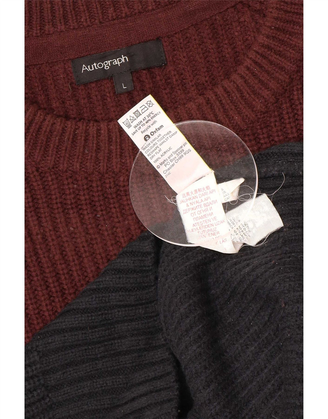 Marks & Spencer Pulover cu decolteu cu autograf pentru bărbați, maro mare