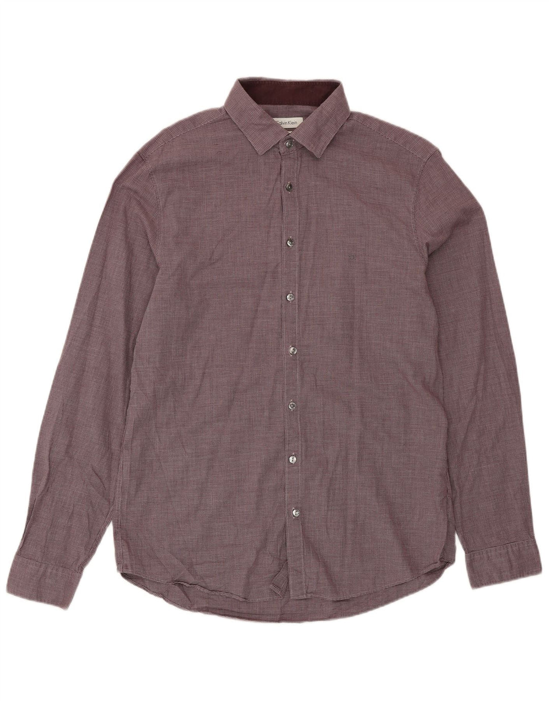 Cămașă pentru bărbați CALVIN KLEIN Slim Fit Mărimea 41 16 Maroon Houndstooth