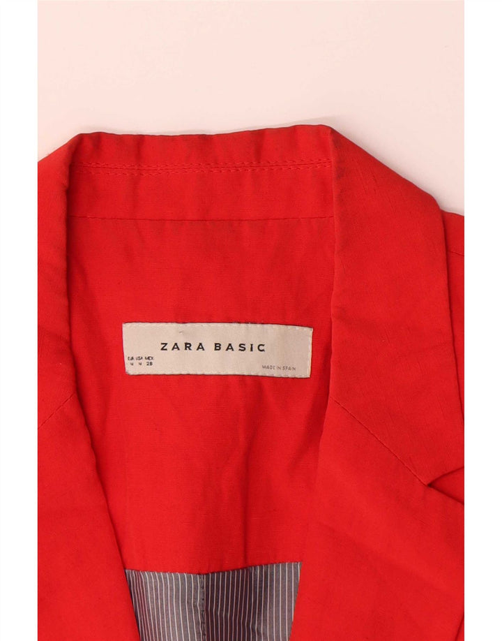 Sacou blazer pentru femei Zara, cu 1 nasture, UK 12, viscoză roșie medie