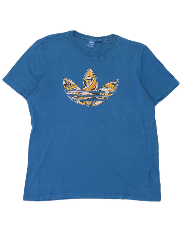 Tricou cu grafic pentru femei Adidas UK 18 XL Bumbac albastru