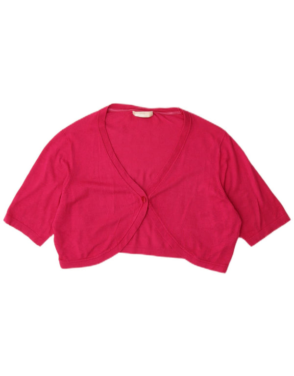 Pulover cardigan bolero cu mânecă scurtă pentru femei Marks & Spencer UK 18 XL roz
